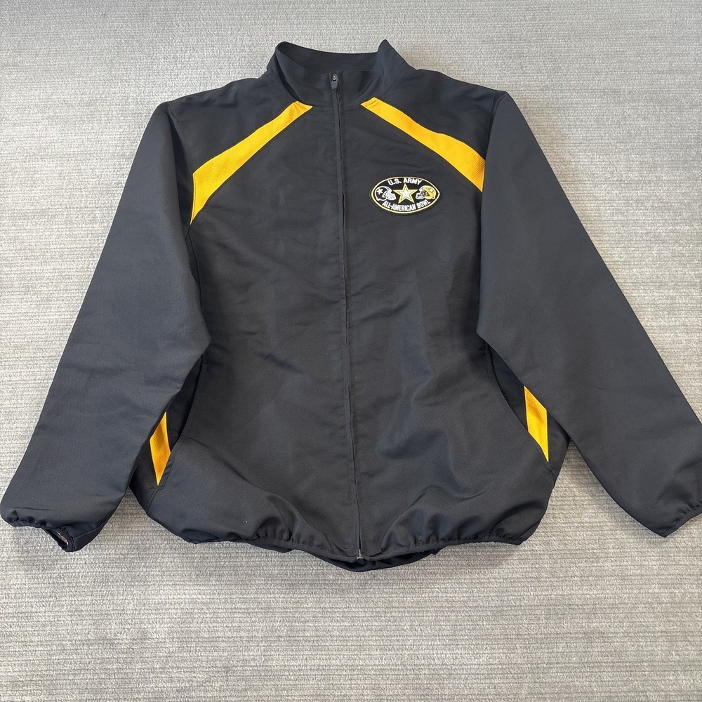 US Army All American Bowl Jacket Men M Black Football Russell Windbreaker Zip Up